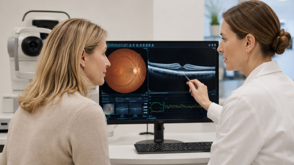 Patient en consultation ophtalmologique pour dépistage du glaucome